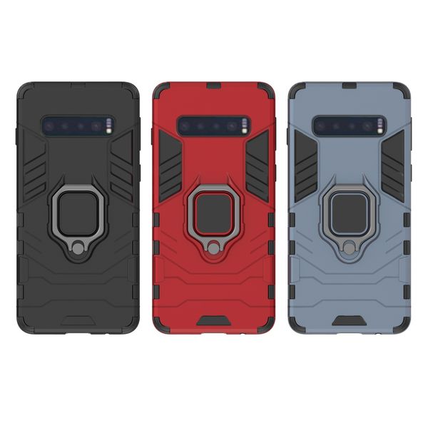 Titular do Anel Kickstand Case Case Armadura Rugged Dual Layer para iPhone 6 6S 7 8 Plus XR XS XS Max Galaxy S9 S10 Plus150pcs / lote