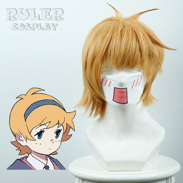 

short anime little witch academia lotte jansson cosplay wig, Black