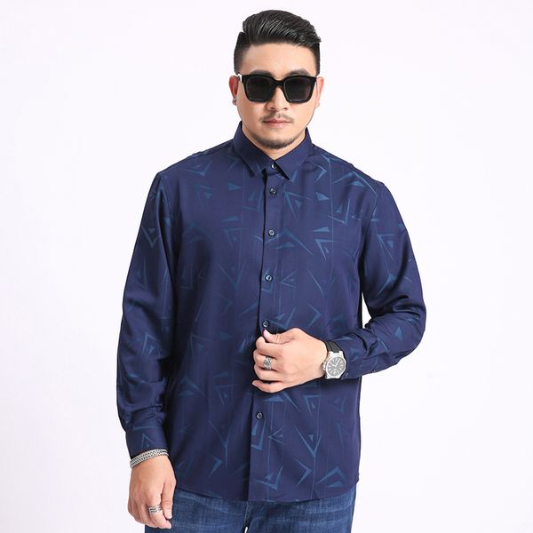 

2019 new large size shirt men's business casual loose straight long sleeve shirt brand clothing 6xl 7xl 8xl 9xl 10xl print, White;black