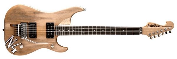 BURN N4 Nuno Betancourt Natural E-Gitarre, Korpus aus Erle, Ahornhals, Floyd Rose Tremolo, Saitenhalter, Abalone Dot Inlays, Chrom-Hardware