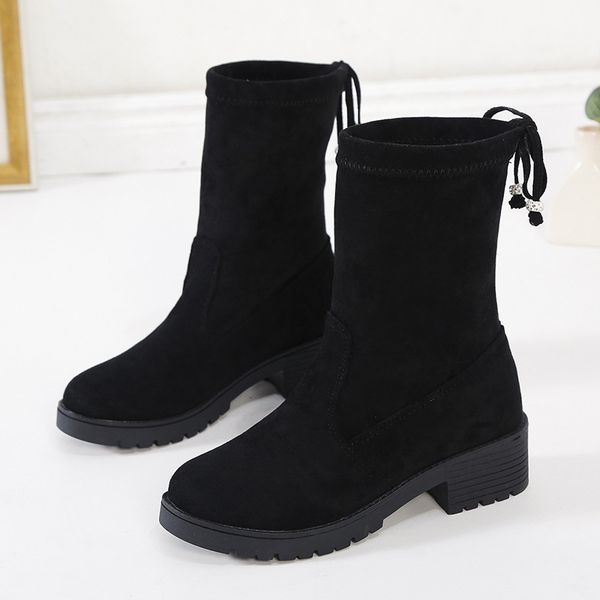 

new women boots fashion snow boots female comfortable warm and non-slip flat with women shoes tide chaussures femme y11-77, Black