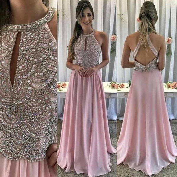 

prom dresses a line 2020 beading sleeveless for women formal evening dress plus size sweep train, White;black