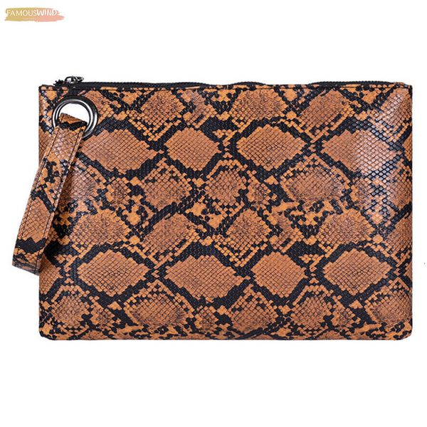 

fashion serpentine womens clutch bag leather women envelope bag clutch evening bag female snake clutches handbag sac femme h20