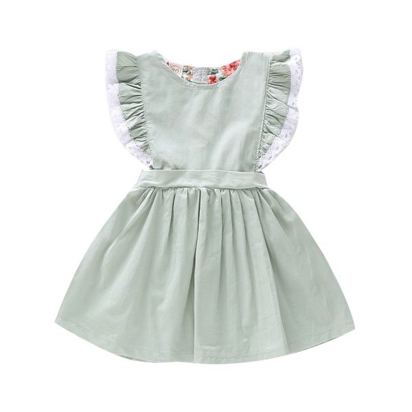 

summer casual ребёнки твердые печати платья без рукавов дети малыша pageant sundress, Red;yellow