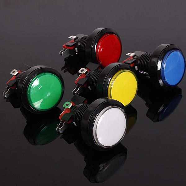 45mm Arcade Video Oyunu Büyük Yuvarlak Düğmesi LED Işıklı Işıklı Lamba - Yeşil