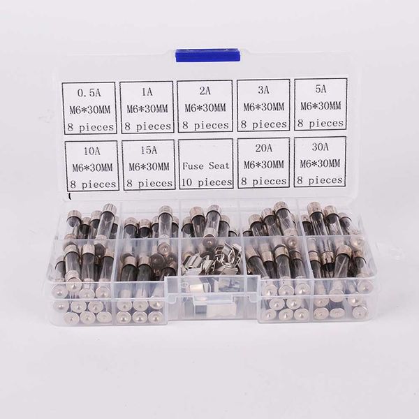

car quick cblow glass tube fuse assorted kit /w fuse holder set 72pcs 6x30mm