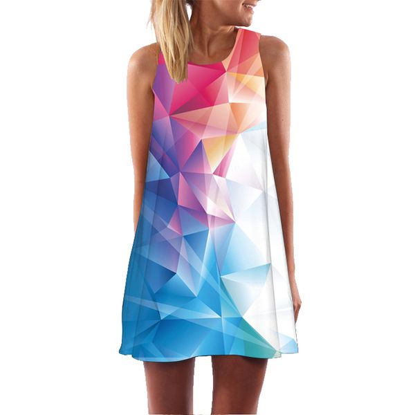 

summer party dress women elegent tie dye print sleeveless midi dress vintage tank dresses women clothes 2019 vestidos, Black;gray