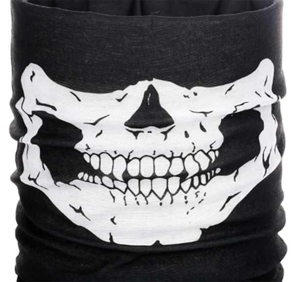 

skull face mask outdoor sports ski bike motorcycle multi-function scarf headscarf halloween party role-playing full face mask earmuffs, Blue;gray