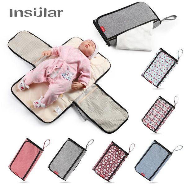 

insular 3 in 1 waterproof changing pad diaper travel multifunction portable baby diaper cover mat clean hand folding bag