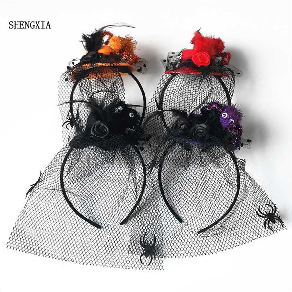 

2019 halloween hat jazz hat bartending accessories ghost festival spider witch headband