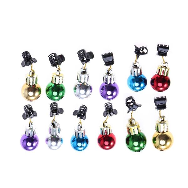 

30pcs 2cm christmas ball ornaments shiny easy attach high gloss facial hair clips beard bauble for holiday events party