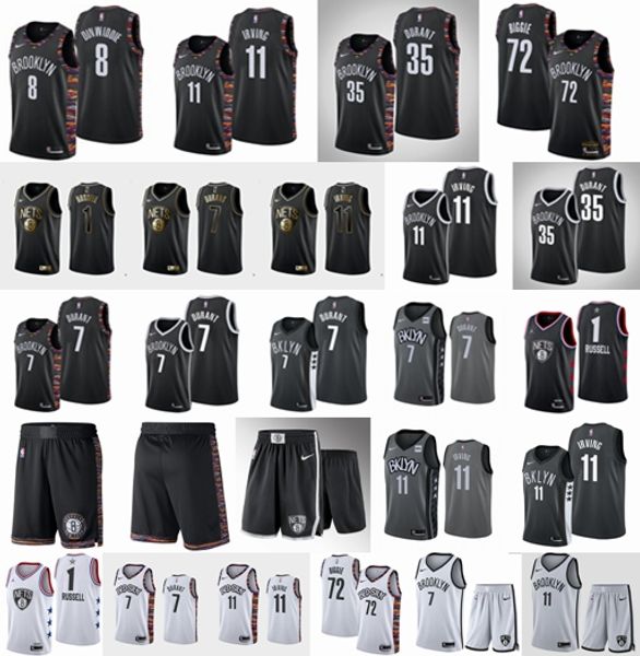 

2020 mennets 11 irving 7 durant basketball jersey 1 russell 72 smalls 8 dinwiddie brooklynstitched shirts, Black;red