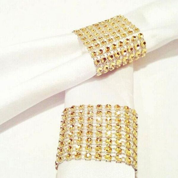 

10pcs/set 8 rows rhinestone napkin decoration rings luxury design wedding l home napkin holders wrap supplies
