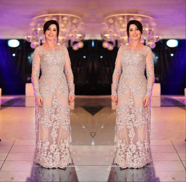 

modest long sleeve mother dresses lace appliques sheer jewel neck mother of the bride dresses floor length women formal dress, Black;red