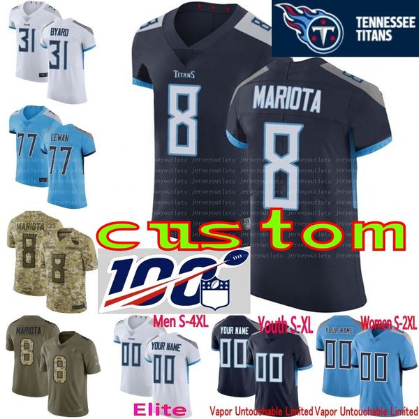 

100th patch custom titan men youth women tannehill 11 a.j. brown jeffery simmons kevin byard taylor lewan delanie walker davis elite jersey, Black;red