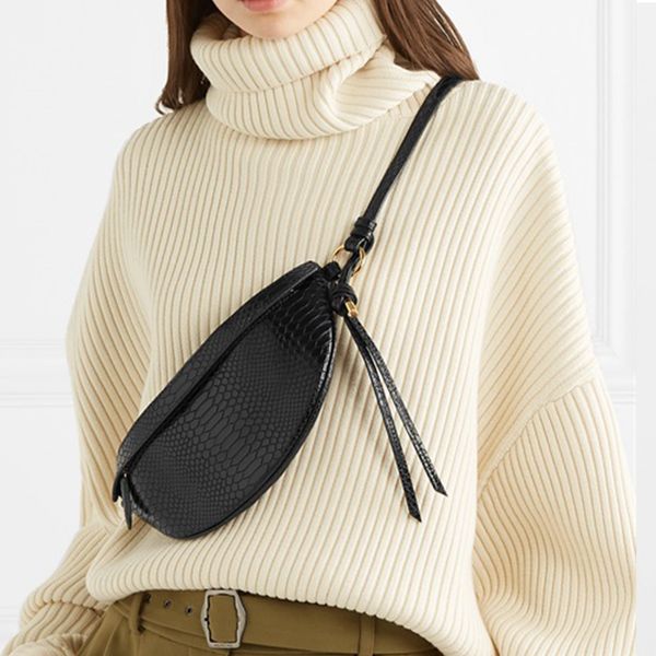 

women belt bag pu leather waist pack wave 2019 new ins fashion atmosphere half square bag korean wild crossbody drop ship