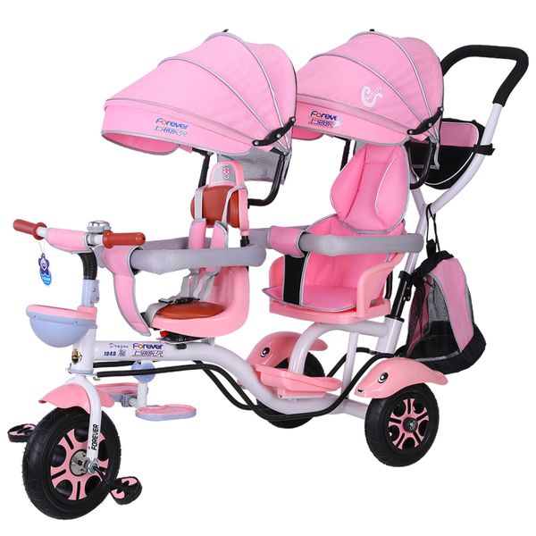 

permanent tricycle children's twin bicycle twin baby stroller 1-7 years old baby stroller