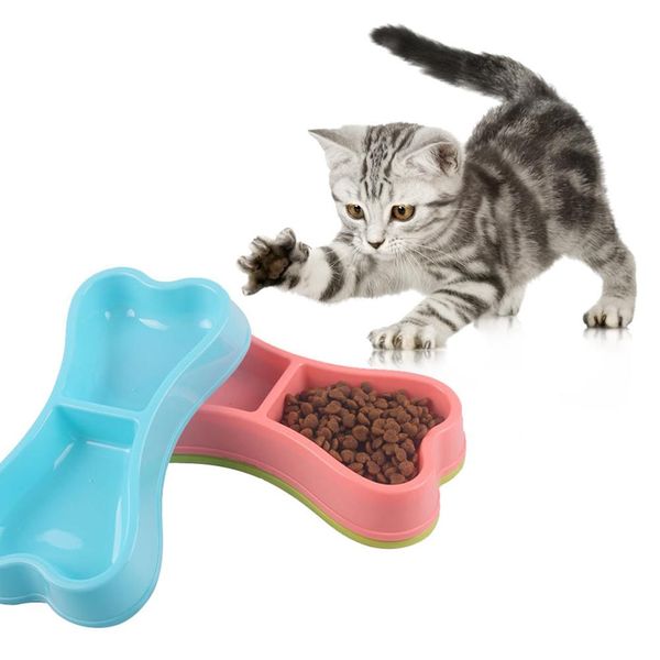 

sell bone pet double bowl anti slid dog puppy cat kitten feeder water container