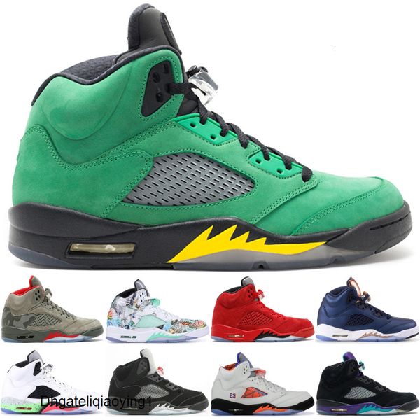 

2020 5 5s mens basketball shoes camo light aqua oregon ducks black metallic designer shoes sport sneaker 36-47