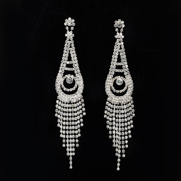 

high jewelry inlay drill tassels ear nail exquisite lady ear nail earring, Golden