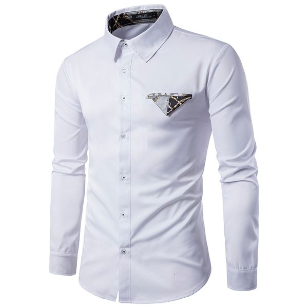 

novelty fake pocket print cool man's slim fit -2xl uk fashion young men shirts long sleeve casual boys clothes drop shipping, White;black