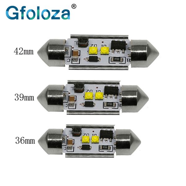 

gfoloza c5w dome can bus led 36/39/42mm interior reading luggage license plate lamp cree chip festoon bulb white 12v 1pcs