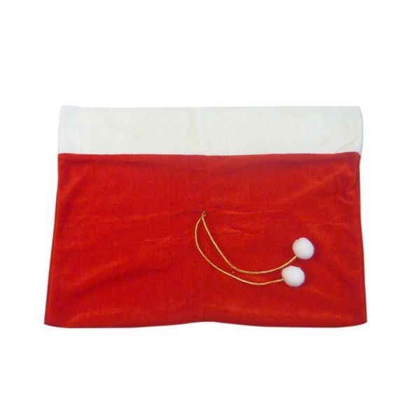 

large size fleece fabric drawstring christmas gift bags classic red and white