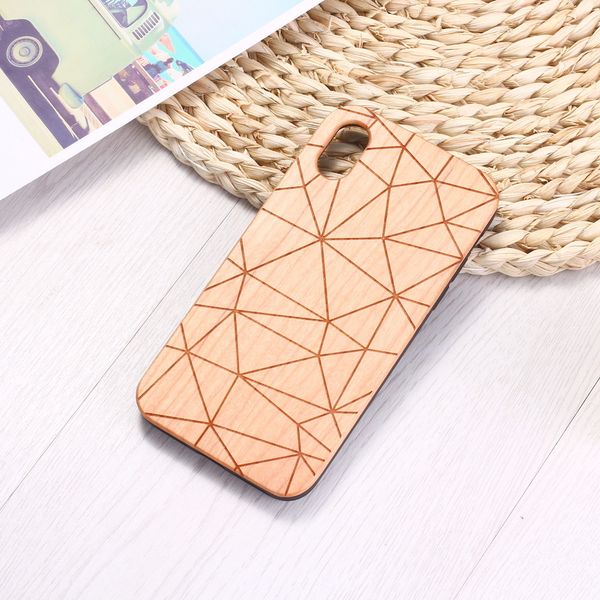 

geometric triangle engraved nature wood phone case coque funda for iphone 6 6s 6plus 7 7plus 8 8plus xr x xs max 11 pro max samsung s8 s9