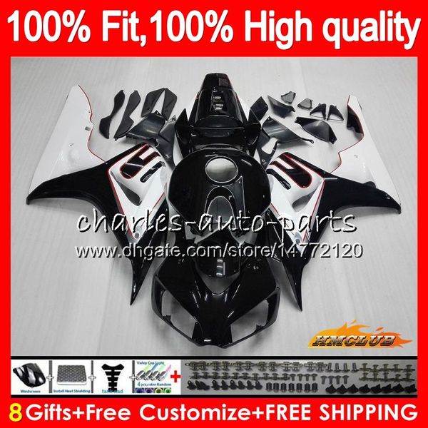 100% подходит для инъекций для инъекций для Honda CBR CBR 1000 RR CC 1000RR 1000CC 06-07 CUDEWORK 59NO.16 CBR1000 RR CBR1000RR 06 07 CBR1000-RR 2006 2007 OEM обтекательный комплект черный белый BLK