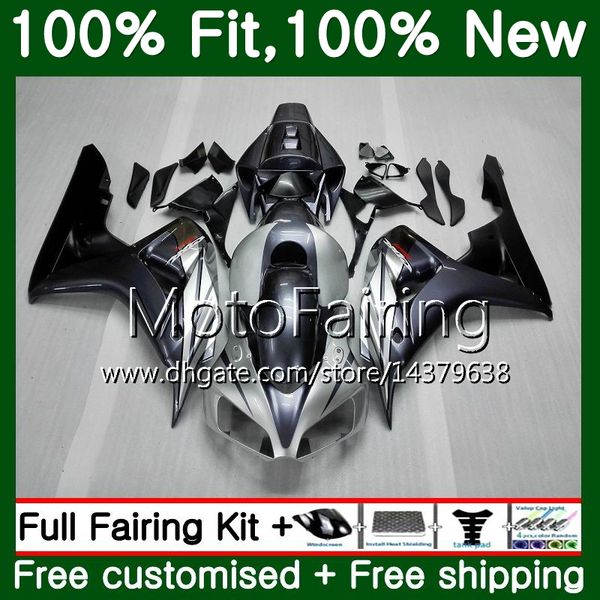 

injection for honda cbr1000 rr cbr 1000rr 06 07 kit 52mf13 cbr 1000 rr 2006 2007 cbr1000rr 06 07 100% fit black silvery fairing bodywork