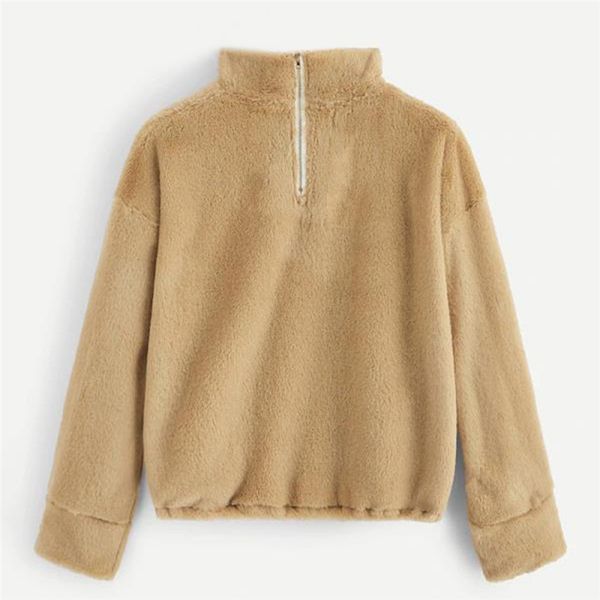 

jacket women warm long sleeve solid color high neck pullover short winter coat chamarras de mujer manteau femme abrigos mujer y0, Black;brown