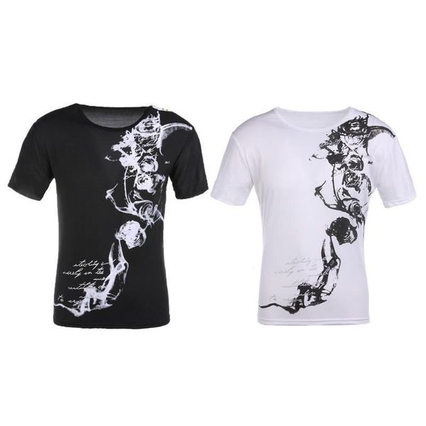 

men male summer t shirt fashion print slim fit men tshirts short sleeve o-neck floral tee shirt homme plus size man clothes, White;black