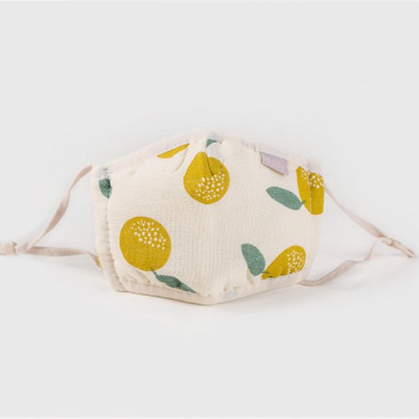 

baby cartoon face mask anti-dust mouth mask earloop washable yellow