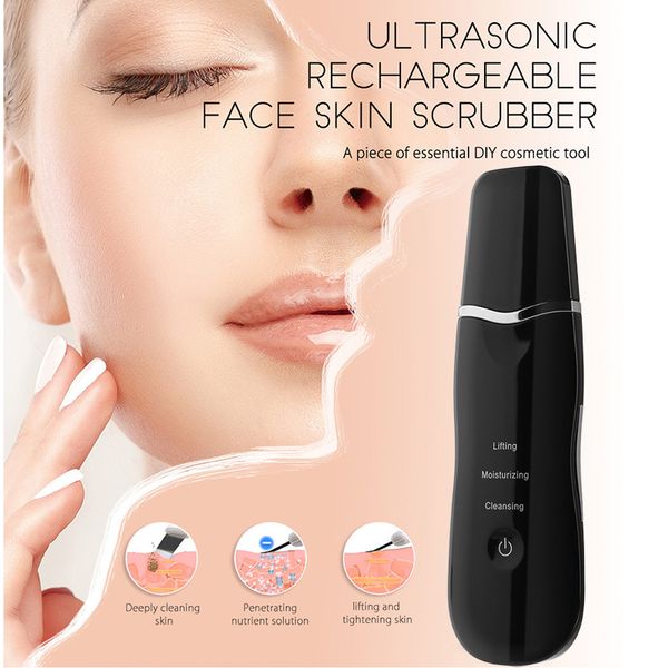 

ultrasonic ion deep cleaning skin scrubber peeling shovel facial pore and spots cleaner blackhead remover face whitening lifting