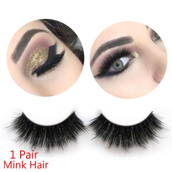 

1 pair thick 3d mink hair false eye lashes flutter black wispy natural fake eyelashes long extension eyes cosmetics tools