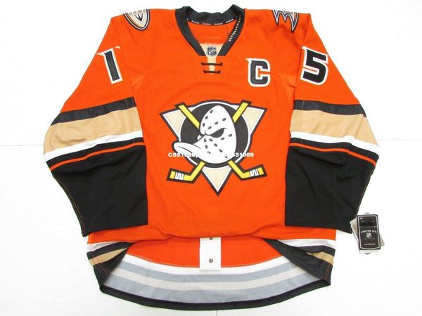 

custom ryan getzlaf anaheim ducks third orange jersey stitch add any number any name mens hockey jersey xs-6xl, Black;red