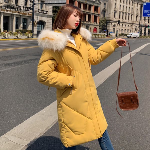 

fitaylor winter cato parka women faux bontkraag capuchon coated jas casual snow runner, Black