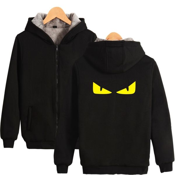

Novelty Monster Devils Eye Hoodies Mens Zipper Cardigan Hooded Sweatshirts Thick Warm Winter Jacket Hoodie