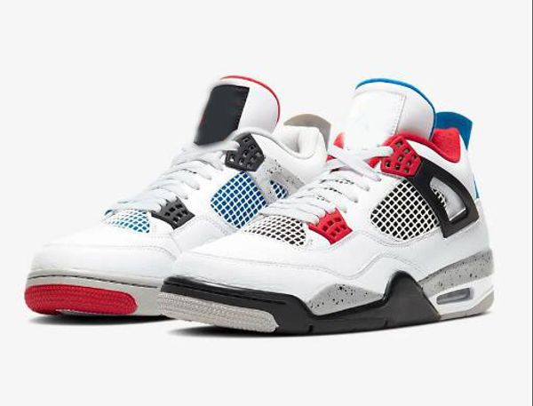 

new 4s basketball shoes men what the bred what the travis scotts white cement pure money royalty toro bravo sneakers with box