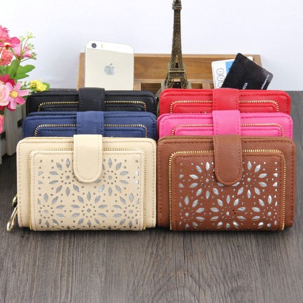 

2019 spring new ladies wallet hollow retro korean fashion ladies wallet, Red;black