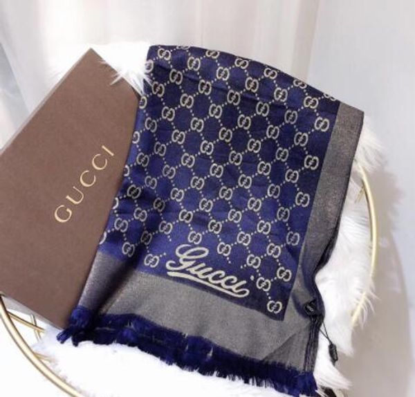 

новый модный бренд 100% шелковый шарф роскошные дизайнеры женские роскошные бренды 99 шарф элегантные дамы обернуть длинные шарфы 180x70cm, Blue;gray