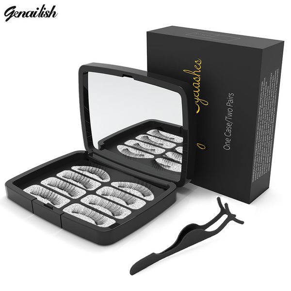 

3d magnetic eyelashes with 3 magnet false eyelashes handmade eye lashes 4pcs eye makeup kit sct09-5