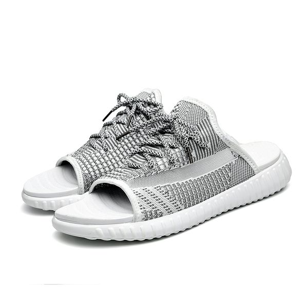 

2020 summer breathable flying woven mens slippers young chaussures male sneakers men casual shoes zapatillas deportivas hombre, Black