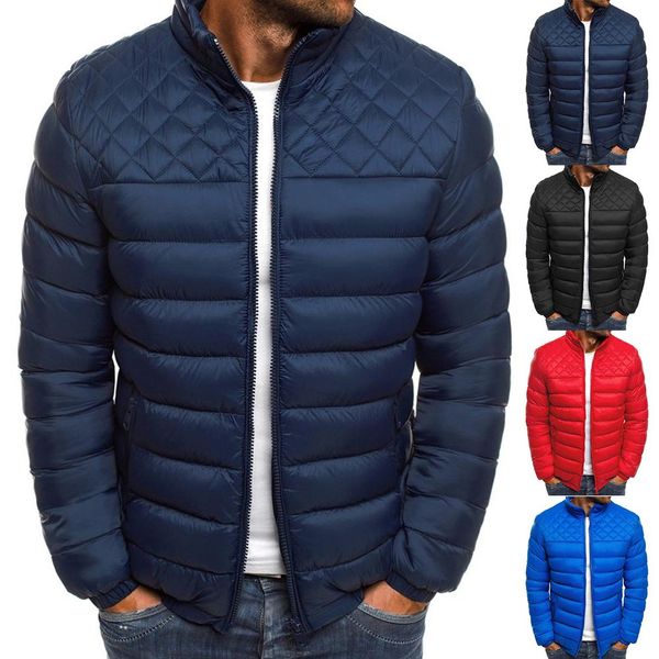 

men's winter jacket casual man cotton parkas suit stylish male coat men's clothing brand apparel outwear erkek mont, Black