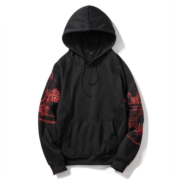 

autumn men hip hop fashion casual male hoodies sweatshirts men's hoodies sweatshirts eu size, Black