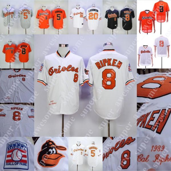 

8 Cal Ripken Jersey 5 Brooks Robinson Frank Robinson Baltimore 20 Orioles Baseball Jerseys White Black Orange