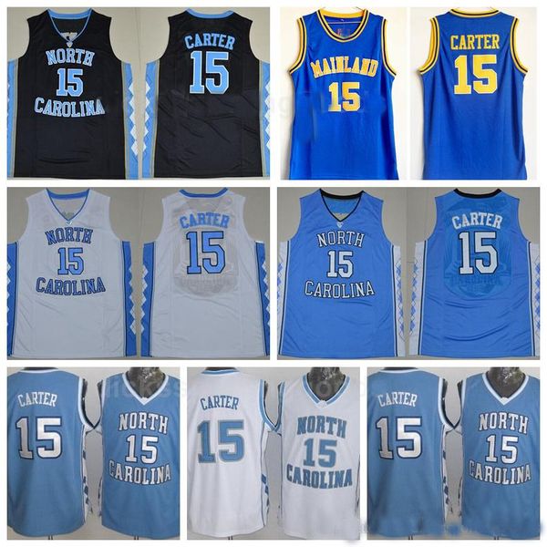 

men youth vintage university college vince 15 carter basketball jersey orange red white grey custom any name or number, Black