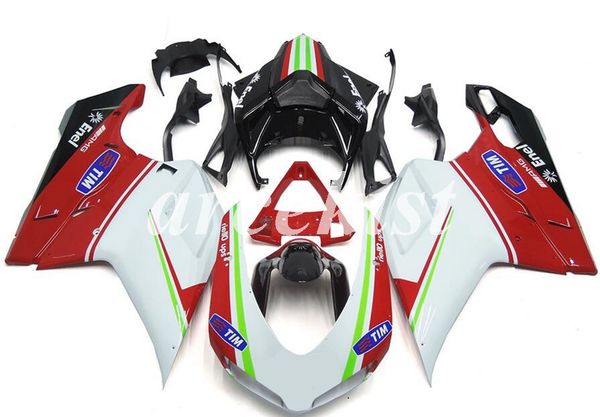 

new abs injection full fairings kit fit for ducati 848 evo 1098 1198 2007 2008 2009 2010 2011 2012 body set custom white red green