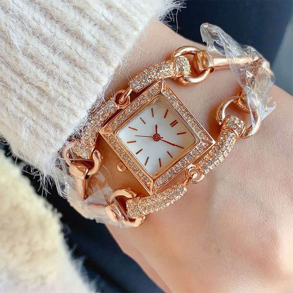 

new fashion luxury designer jewelry women bracelet women watch rose gold stainless steel diamond lady wristwatch bracelet dress watch, Slivery;brown