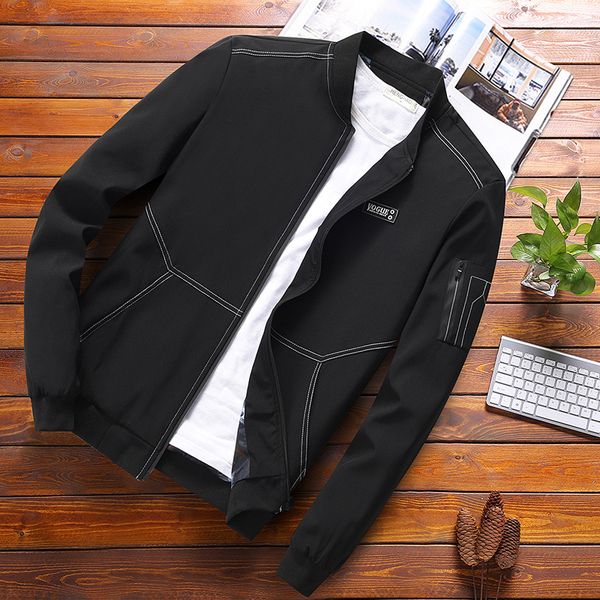 

plus size baseball collar jacket men's casual jacket youth 2020 spring new trend fashion slim male europe, Black;brown